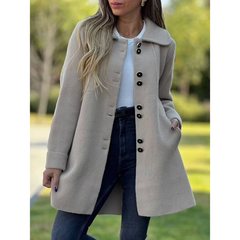 FRAUIT Wollen jas met opstaande kraag voor dames, winterjas met riem, onregelmatige knoop, trenchcoat, warm, zacht, comfortabel, parka, modieus, elegant, streetwear, kleding, blouse, top, outwear coat