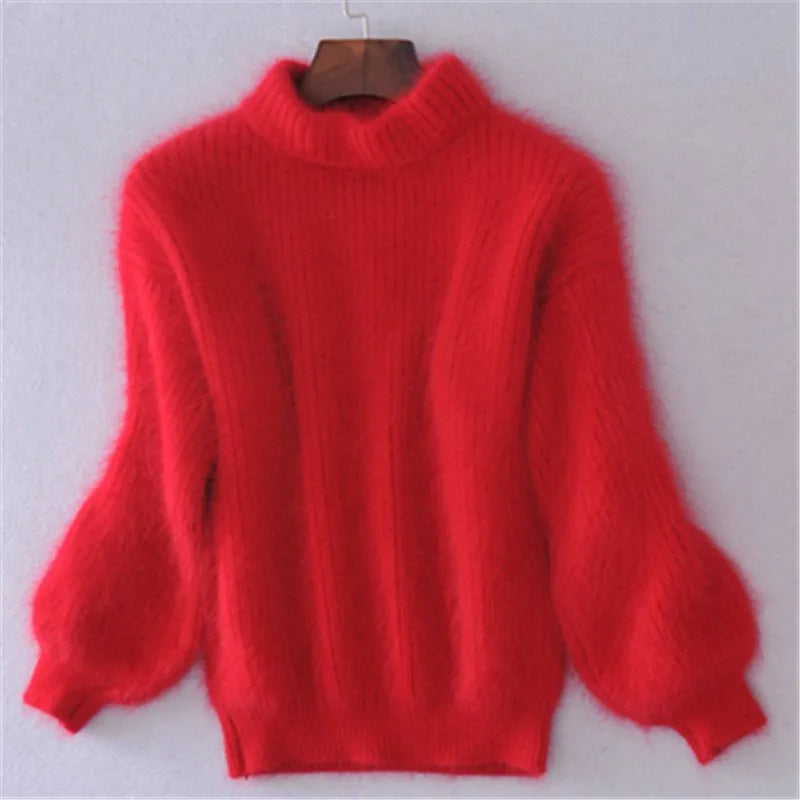 Dames Gebreide Trui – Losvallend & Vintage Angora Look