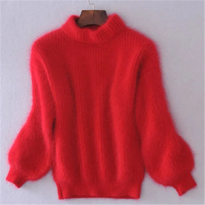 Dames Gebreide Trui – Losvallend & Vintage Angora Look