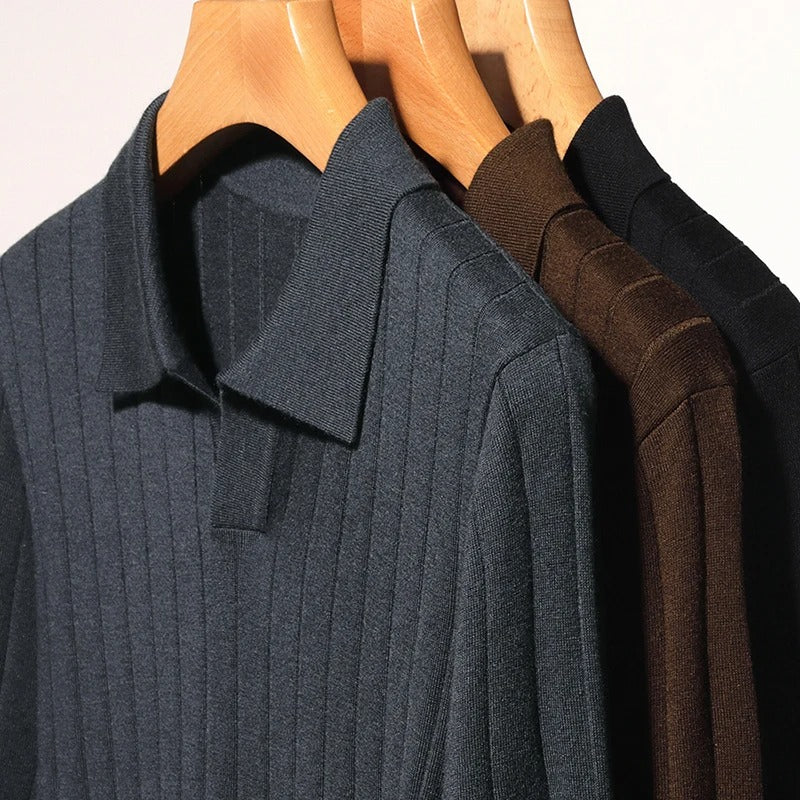 Luxe Lange Mouw Polo – Slim Fit Herenmode