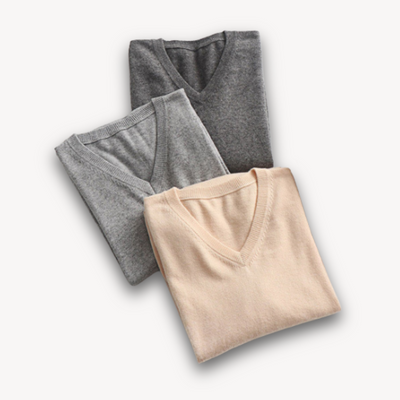 Heren V-Hals Trui – Slim Fit Katoenmix