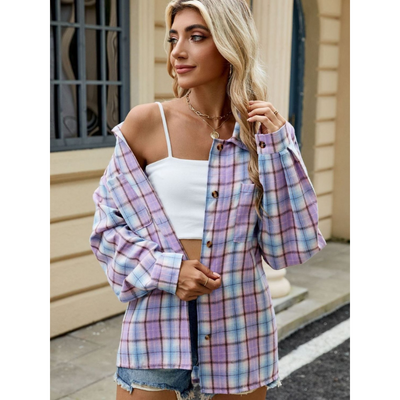 Milano Dames Geruite Blouse van Premium Katoen