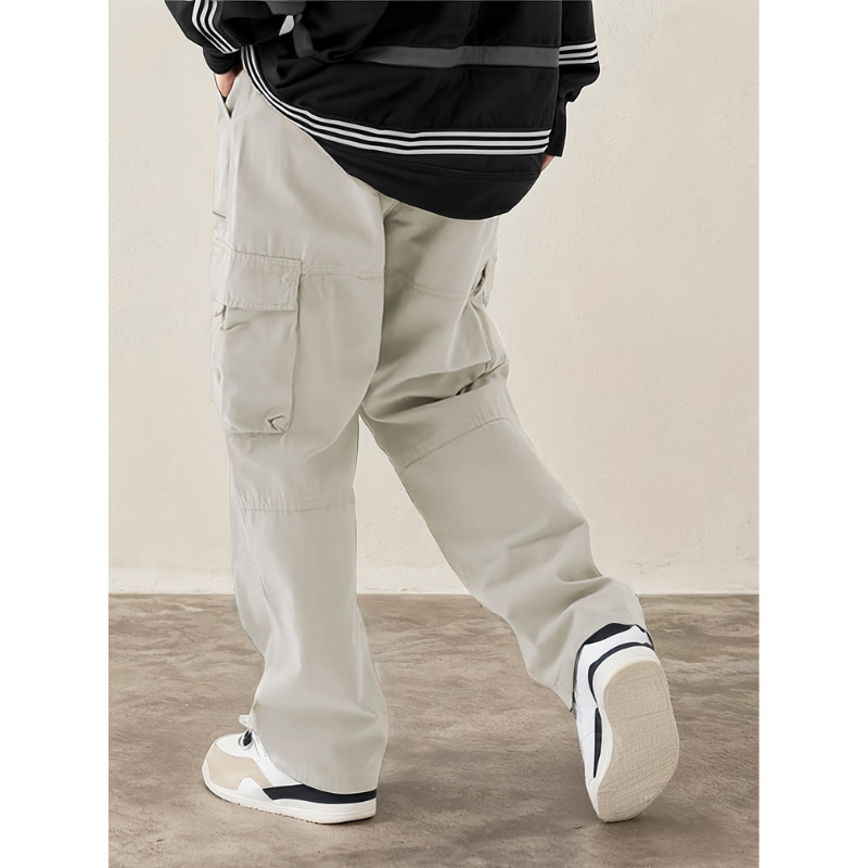 Heren Cargo Broek – Trekkoord & Klepzakken in Streetwear Stijl