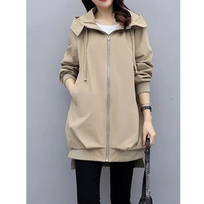 Trenchcoat Tussenjas Dames met Capuchon