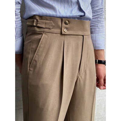 Heren Pantalon – Gurkha Broek met Hoge Taille