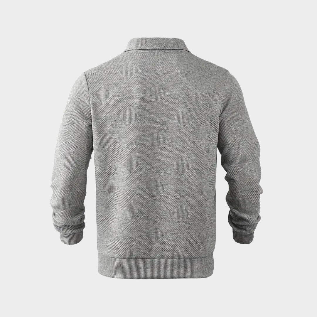 Luxe Quarter Zip Trui met Geometrisch Design – Heren