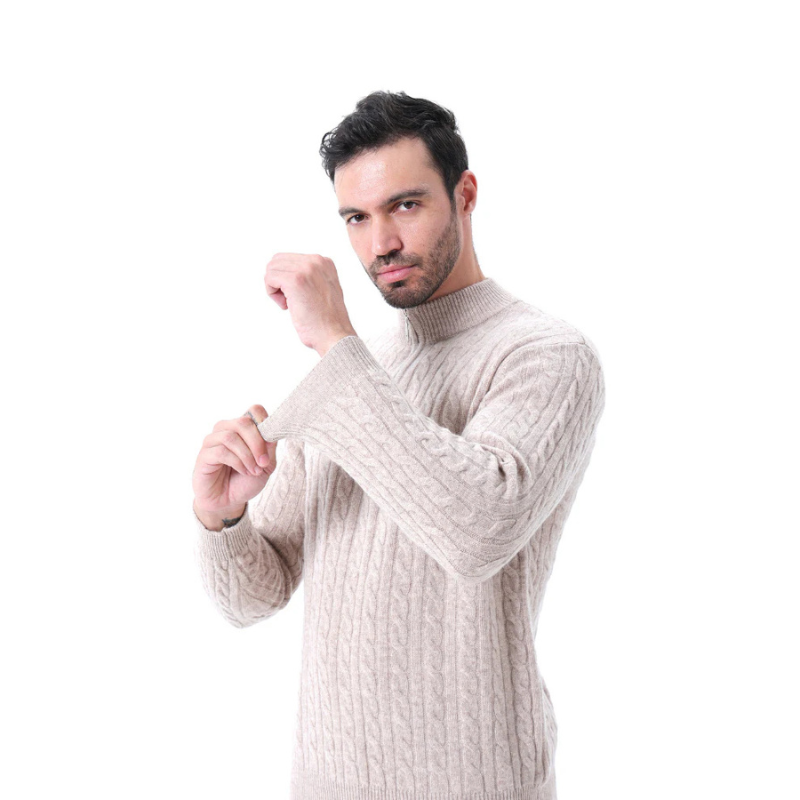 100% Cashmere Woven Half Zip