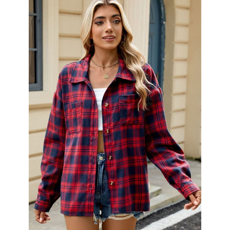 Milano Dames Geruite Blouse van Premium Katoen
