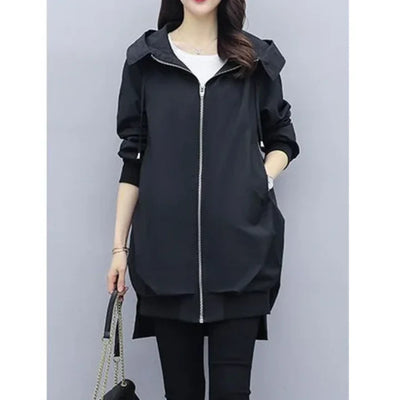 Trenchcoat Tussenjas Dames met Capuchon