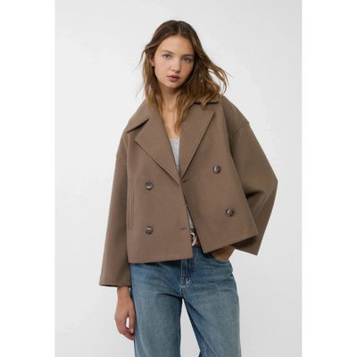 Getailleerde Double-Breasted Dames Jas – Chic & Veelzijdig