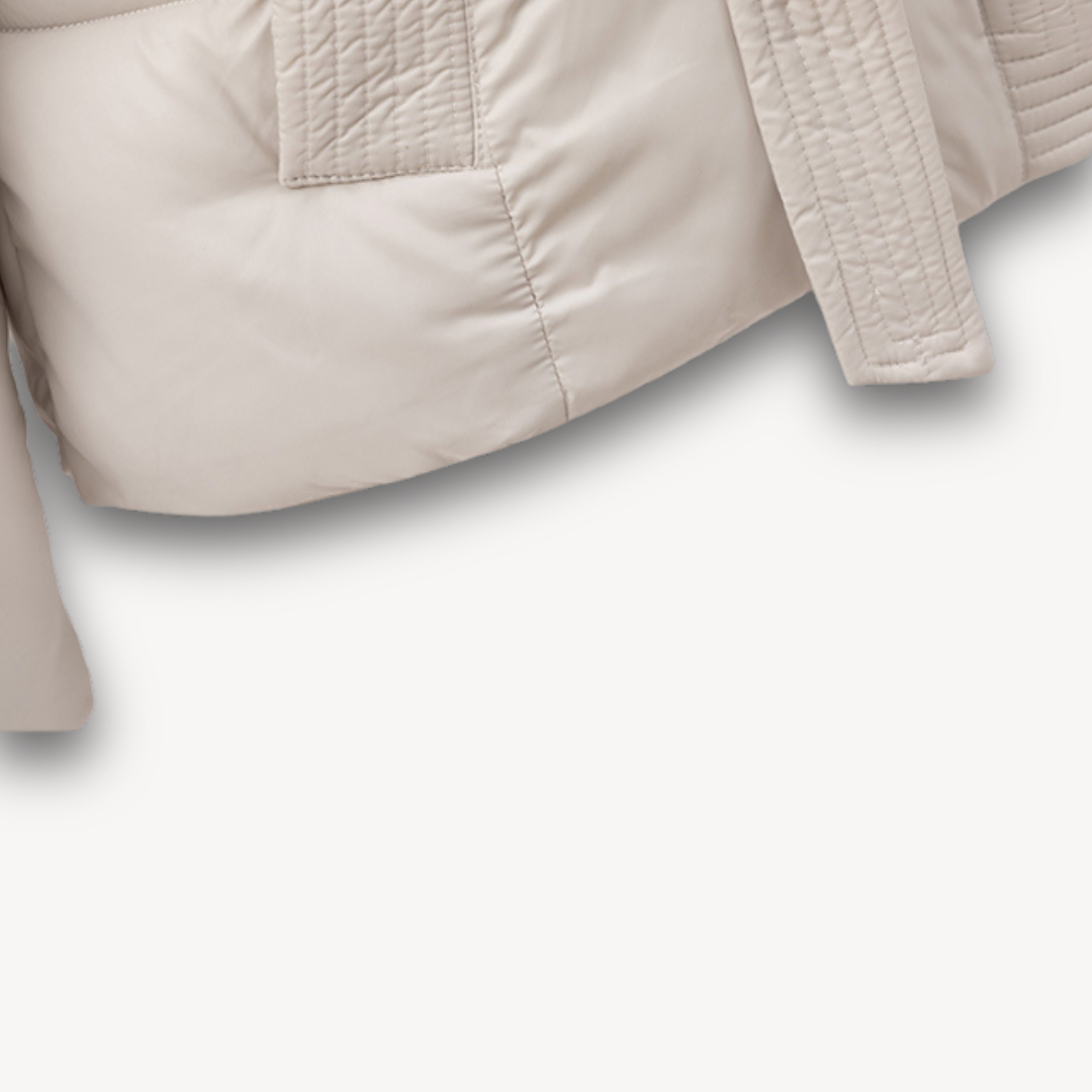 Dames Gewatteerde Winterjas met Kap & Ceintuur – Lichtgewicht & Warm