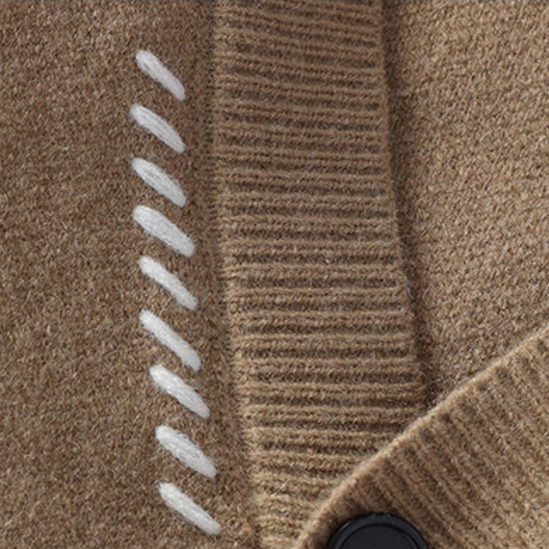 Heren Gebreid Vest – Wolmix Cardigan met Knopen