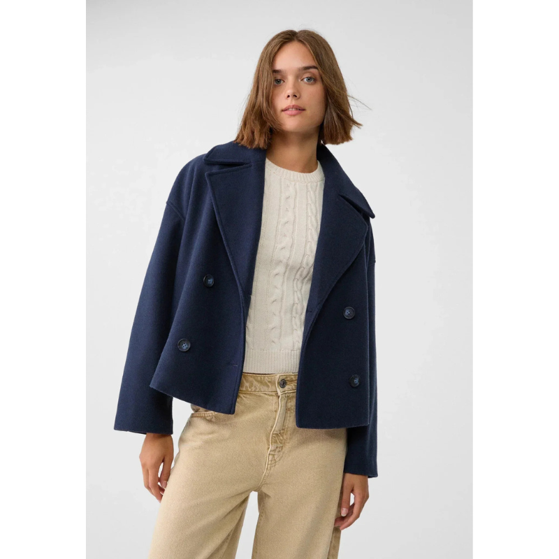 Getailleerde Double-Breasted Dames Jas – Chic & Veelzijdig