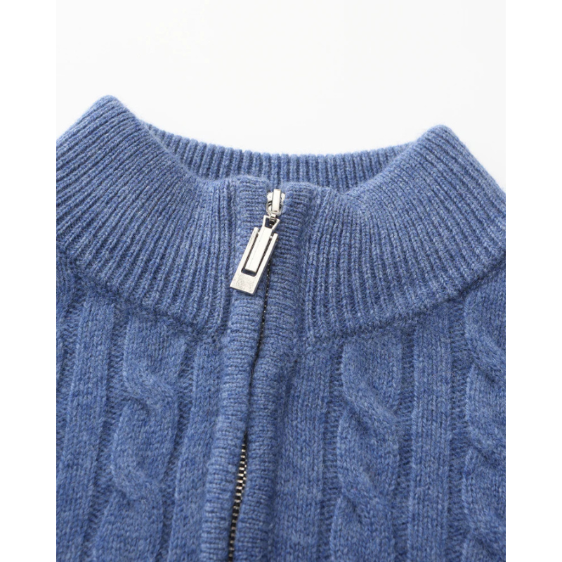 100% Cashmere Woven Half Zip