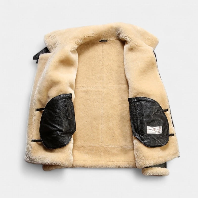 Leren Aviator Jas – Luxe Herfst/Winter Herenmode