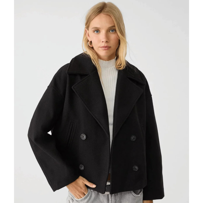 Getailleerde Double-Breasted Dames Jas – Chic & Veelzijdig