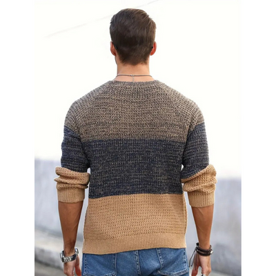 Heren Trui – Gradient Mesh Knit met Ronde Hals