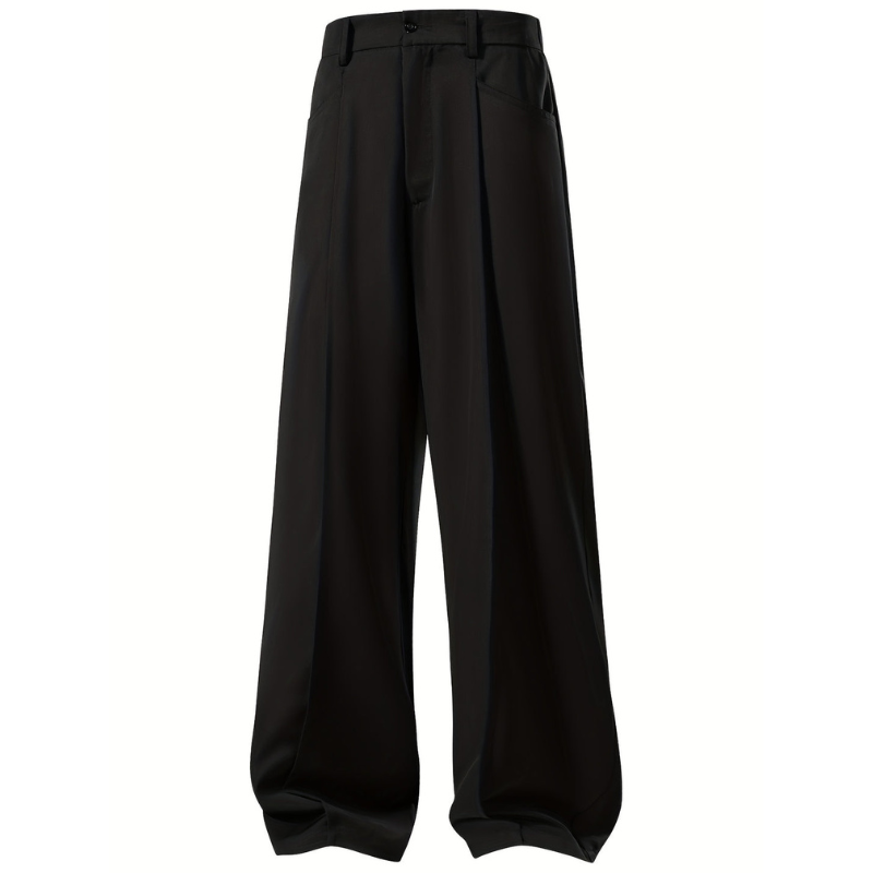 Heren Wijde Broek – Geplooid Design met Casual Loose Fit