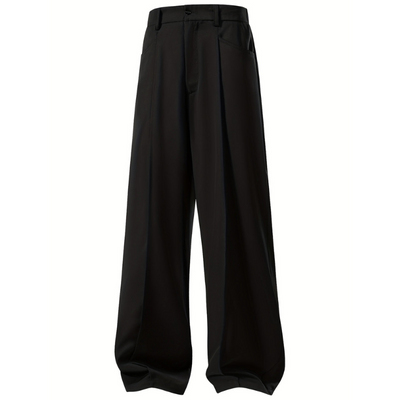 Heren Wijde Broek – Geplooid Design met Casual Loose Fit