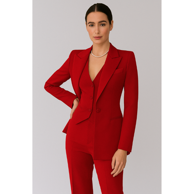 Roma Dames 3-Delig Pak – Blazer, Gilet en Slim-Fit Broek