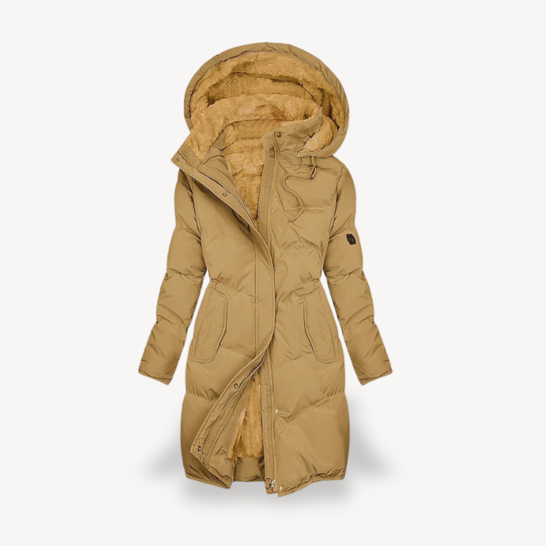 Dames Puffer Winterjas – Lang Model met Capuchon & Faux Fur Voering