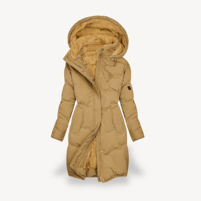Dames Puffer Winterjas – Lang Model met Capuchon & Faux Fur Voering