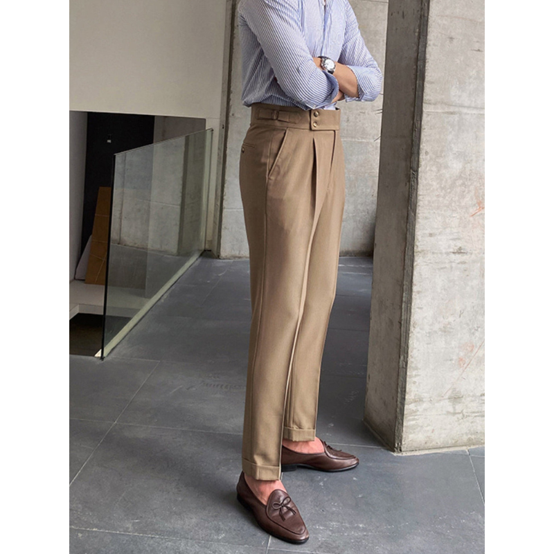 Heren Pantalon – Gurkha Broek met Hoge Taille