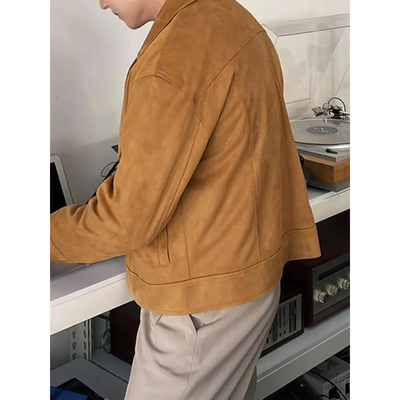 Heren Bruin Button-Down Jacket – Tijdloos & Veelzijdig