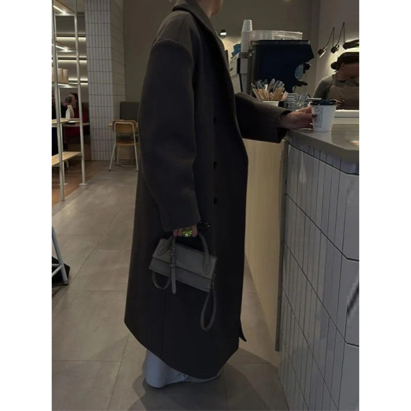 Elena Oversized Mantel Dames – Lange Wolmix Jas