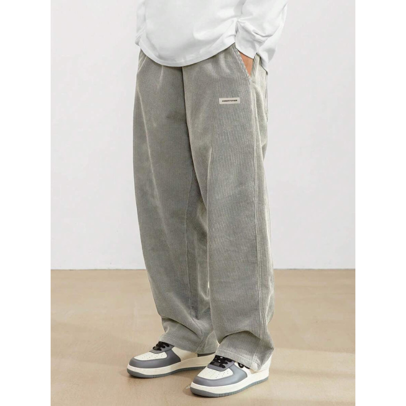 Heren Corduroy Broek – Loose-Fit met Rechte Pijp