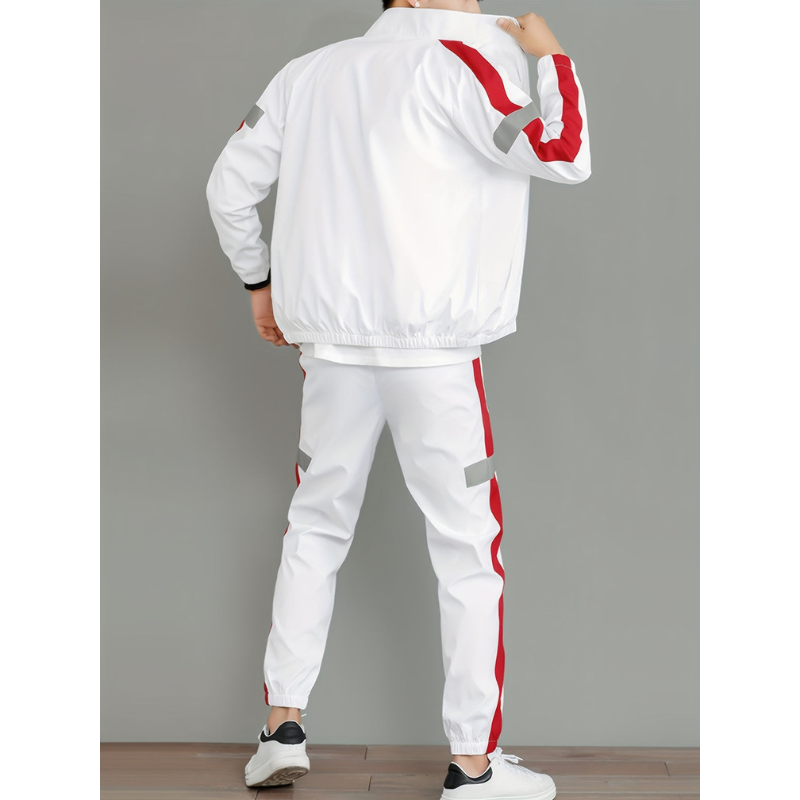 Heren Sportset – Reflecterende Zip-Up Jas & Joggingbroek in Ademend Design
