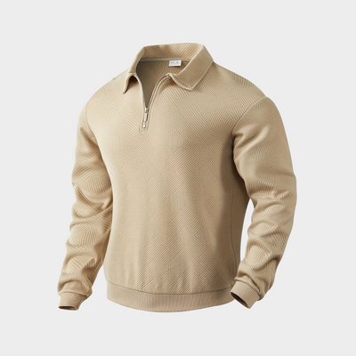 Luxe Quarter Zip Trui met Geometrisch Design – Heren
