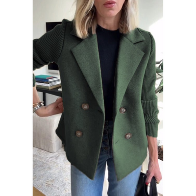 Dubbellaagse Blazer met Gebreide Mouwen