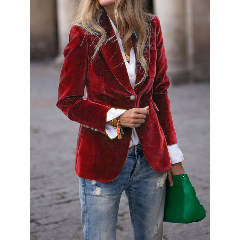 Velvet Dames Blazer met Gouden Knopen