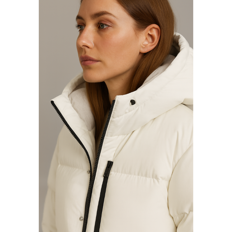 Milano Lange Dames Pufferjas met Capuchon