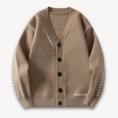 Heren Gebreid Vest – Wolmix Cardigan met Knopen