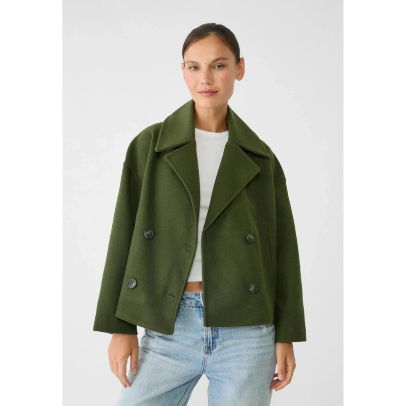 Getailleerde Double-Breasted Dames Jas – Chic & Veelzijdig