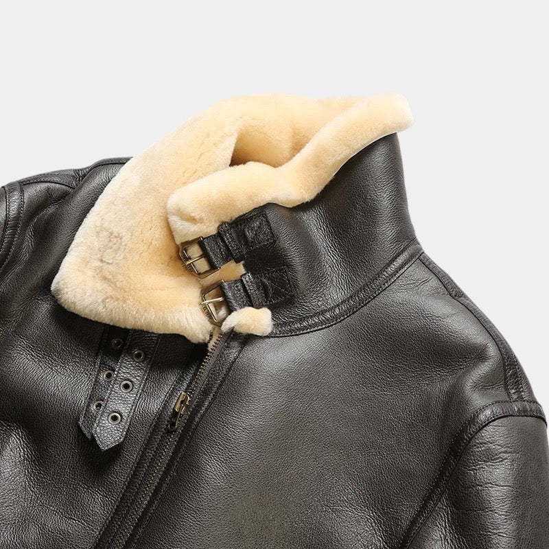 Leren Aviator Jas – Luxe Herfst/Winter Herenmode
