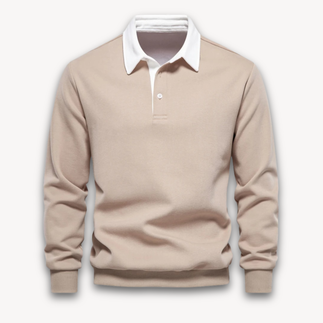 Heren Polo Trui met Lange Mouwen – 100% Katoen