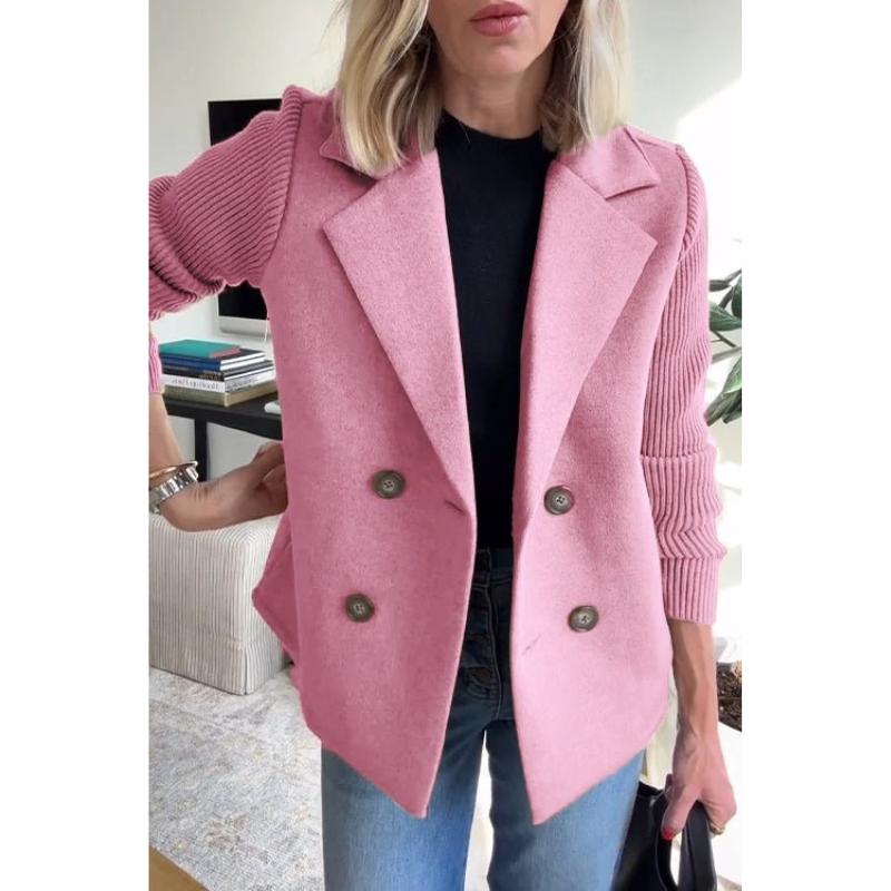 Dubbellaagse Blazer met Gebreide Mouwen