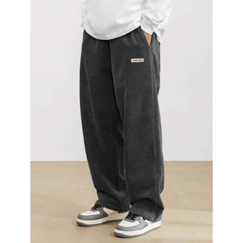 Heren Corduroy Broek – Loose-Fit met Rechte Pijp