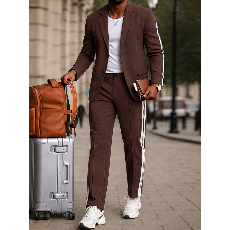 Modern Herenpak – Blazer & Broek met Side Stripe