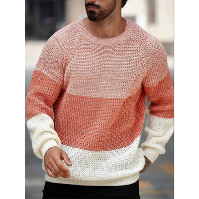 Heren Trui – Gradient Mesh Knit met Ronde Hals