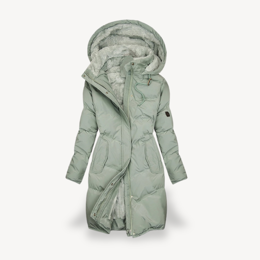 Dames Puffer Winterjas – Lang Model met Capuchon & Faux Fur Voering