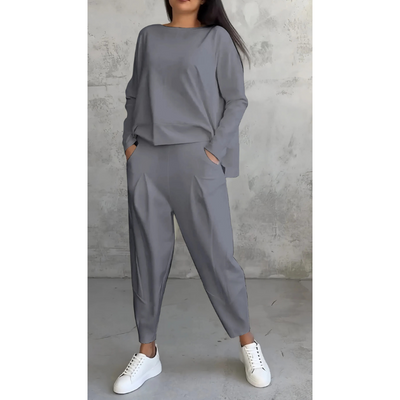 Dames Tweedelig Set – Langarm Top & Harem Broek Comfortabel en Stijlvol