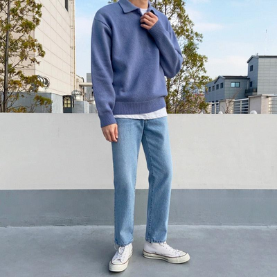 Wollen Button Polo