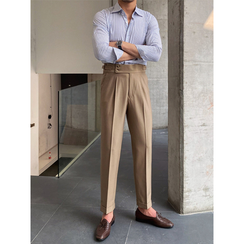 Heren Pantalon – Gurkha Broek met Hoge Taille