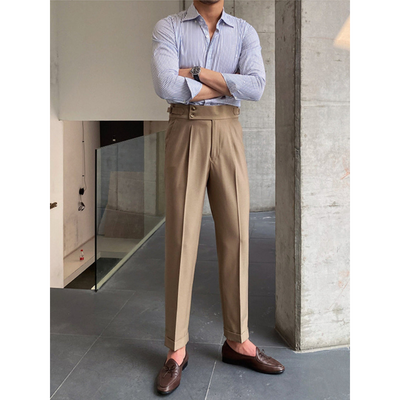 Heren Pantalon – Gurkha Broek met Hoge Taille