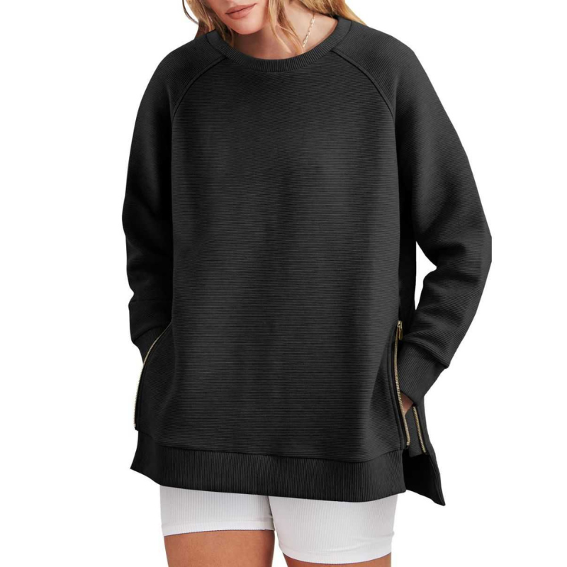 Dames Tuniek Sweatshirt met Rits