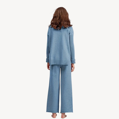 Dames Gebreide Set – Coltrui & Wijde Pantalon in Knitwear